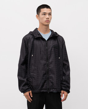 AMIRI Black windbreaker with monogram pattern AMOULW1039