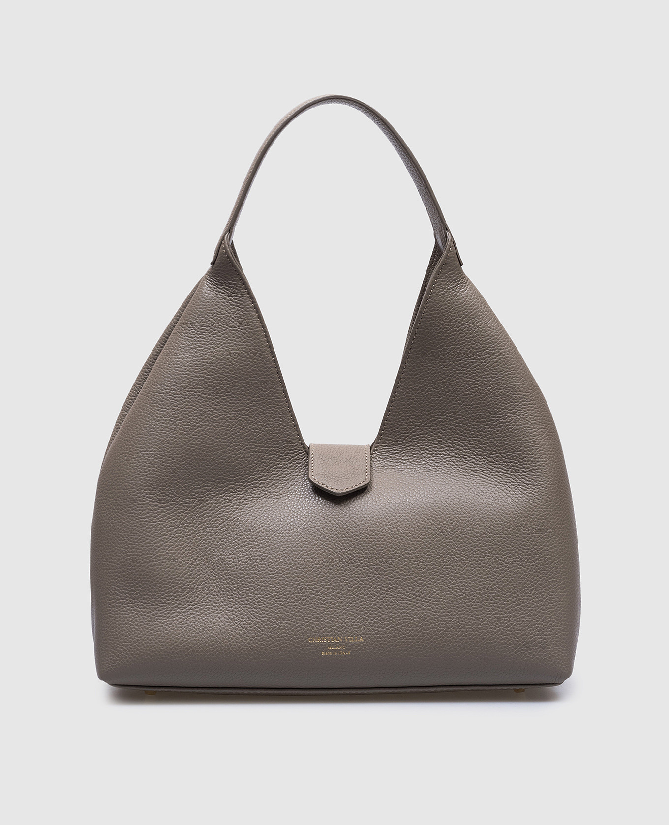 

Beige logo embossed hobo bag Christian Villa