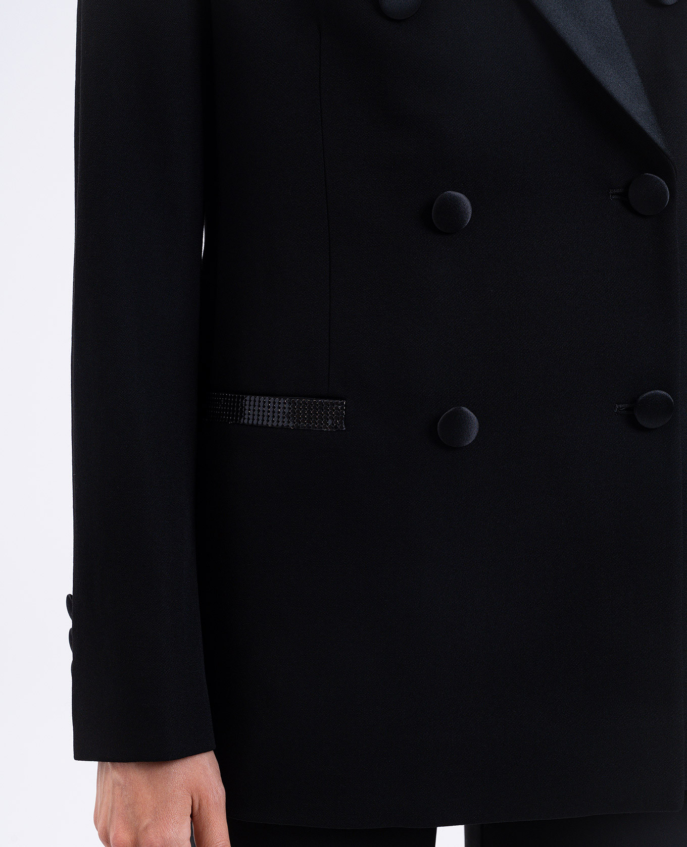 

Black double-breasted wool jacket Versace