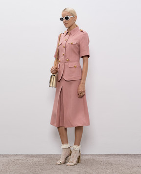 Valentino Pink cashmere jacket with short sleeves 7B3CE4Q09EK
