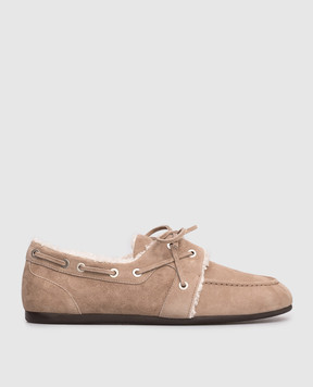 Peserico Beige suede topsiders A39706C0CC607