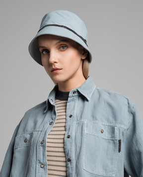 Brunello Cucinelli Blue hat with ecolatun monil chain MCAP90072