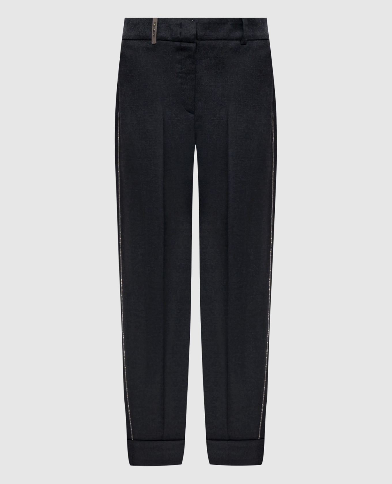 

Black wool pants with monil chain Peserico