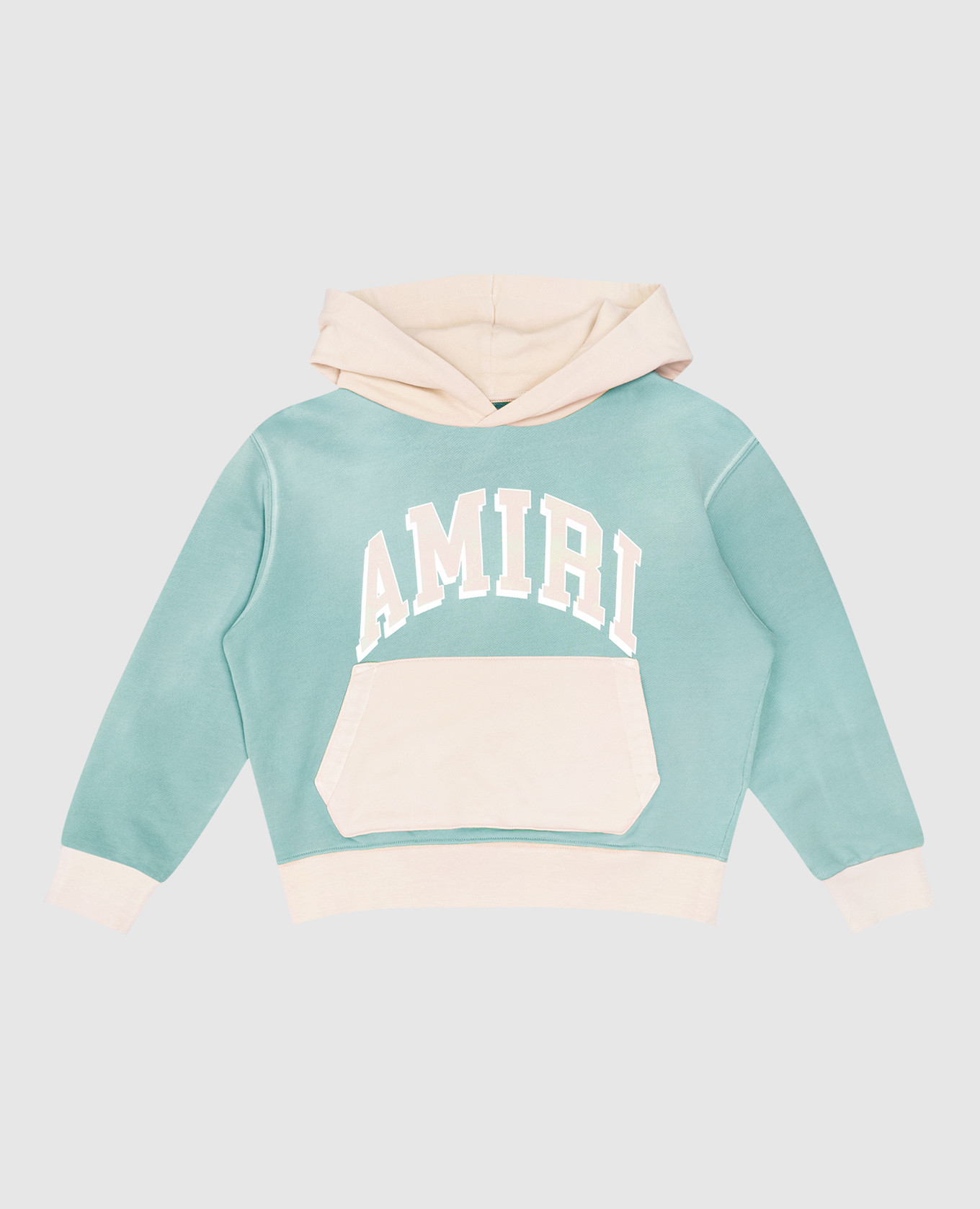 Children's green hoodie with logo print amiri