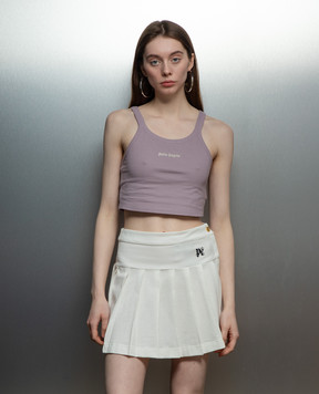 Palm Angels Purple top with logo embroidery PWAD060S24FAB002