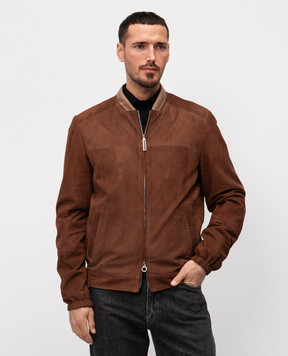 Stefano Ricci Brown suede bomber jacket MDJ51000417200