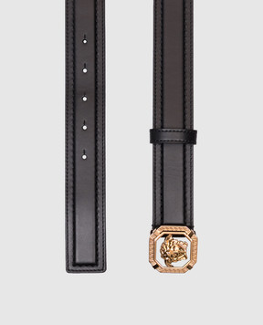Versace Black leather belt La Medusa 10160691A11250