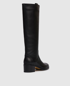 Doucal's Black leather boots with monil chain DD8831ROXAUF214