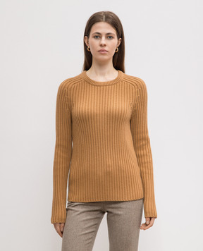 Michael Kors Brown ribbed cashmere sweater DKA8240003