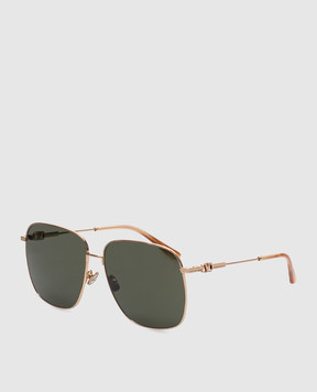 Valentino Gold-tone sunglasses with VLogo Signature emblem VLS171A61