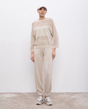 Peserico Beige pants with lurex S94098F14G9173