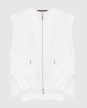 MooRER ZEFY white vest with linen ZEFYWFC