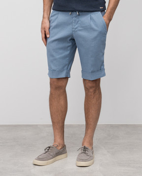 Enrico Mandelli Blue linen shorts GYMSHO5654