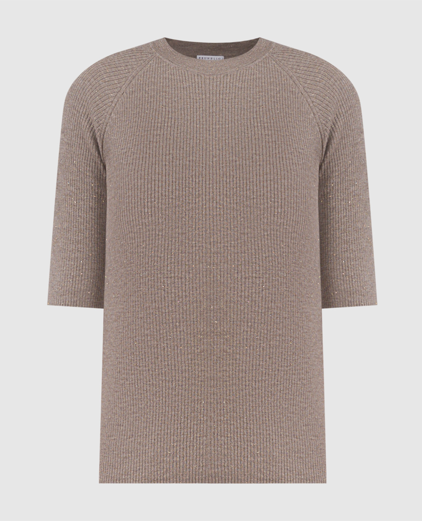 

Beige cashmere top with lurex Brunello Cucinelli, Бежевый