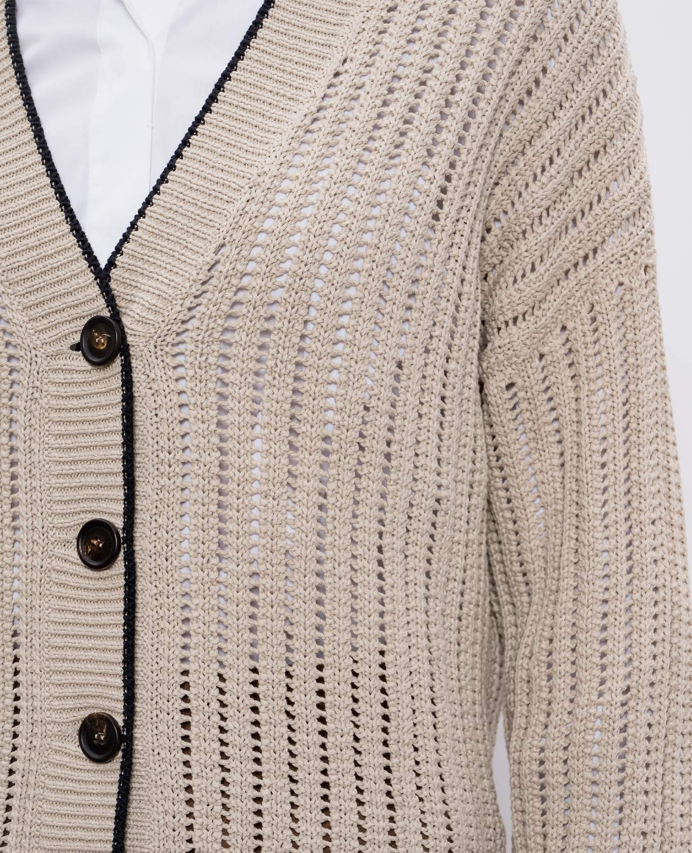 

Beige cardigan with openwork pattern Brunello Cucinelli