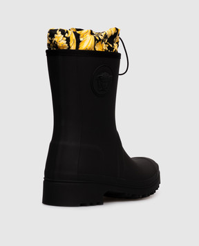 Versace Children's black rubber boots with Medusa emblem 10217201A14773