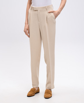Jacob Lee Beige silk pants WTP057SS25SCSD