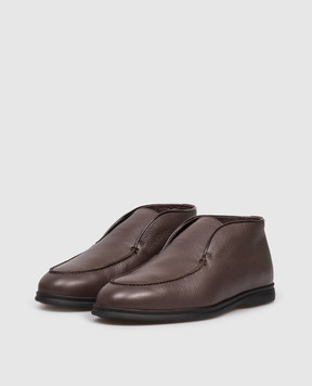 Lanciotti De Verzi Fusco Brown Leather Desert Boots FUSCOPELLICCIAVITELLO