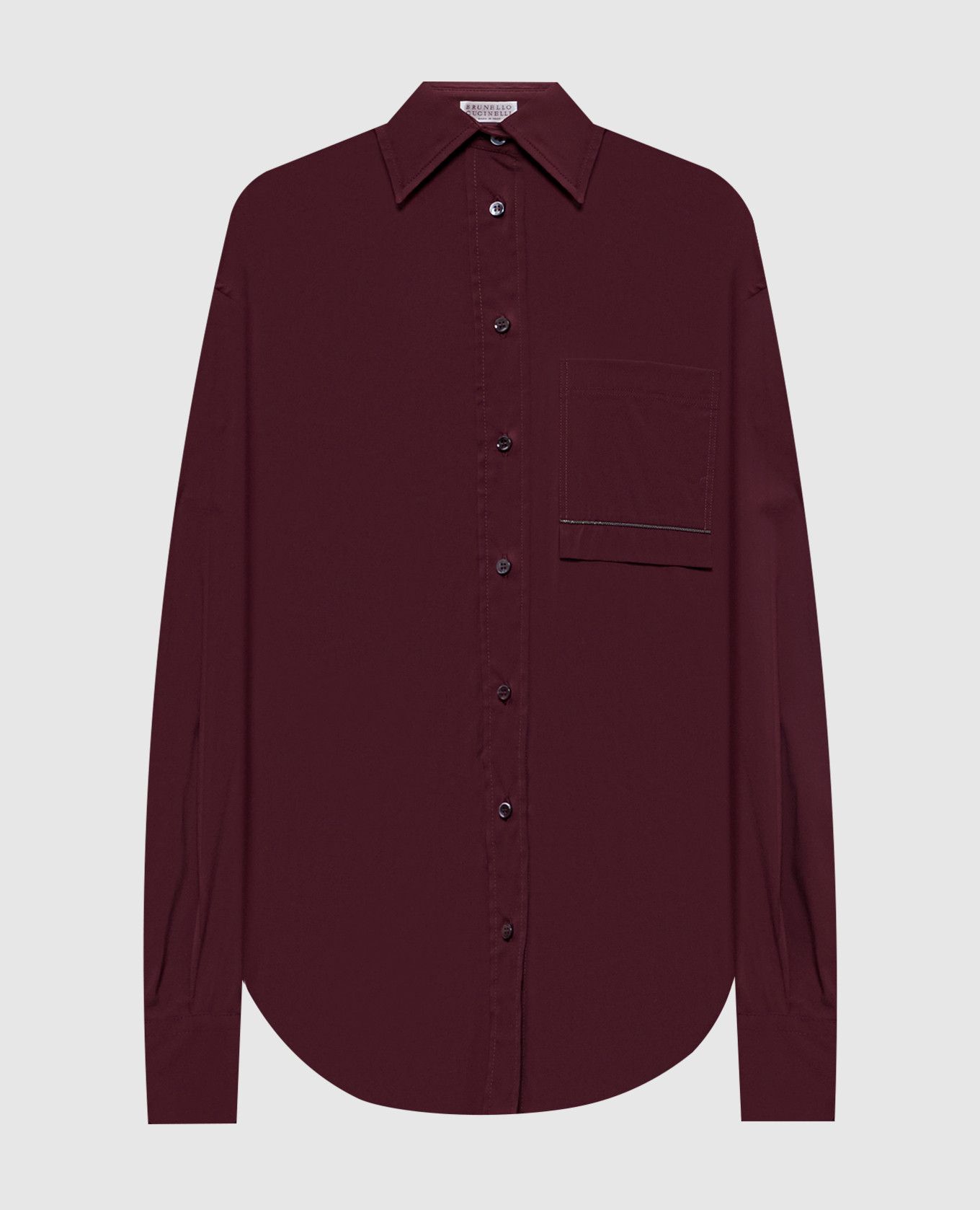 

Burgundy shirt with monil chain Brunello Cucinelli