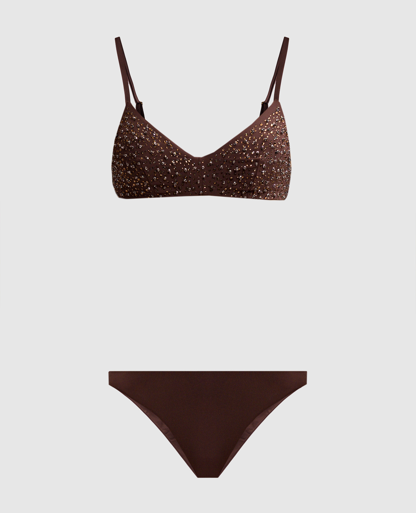 

Brown swimsuit with crystals and sequins Twinset