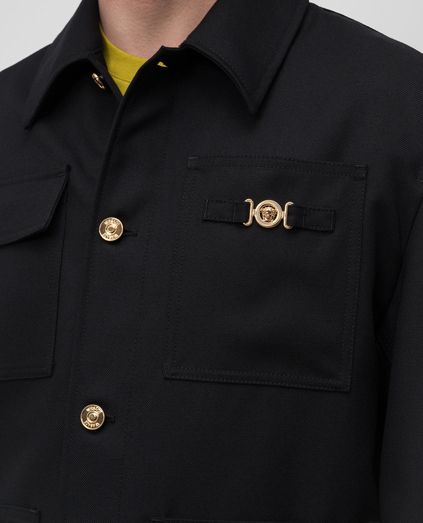 

Black wool jacket with emblem Versace