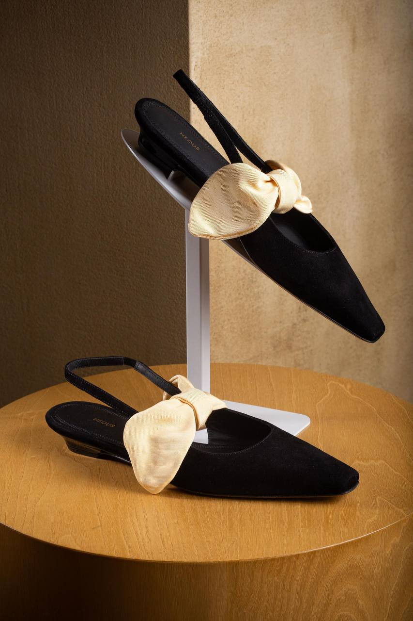 

Uba black suede slingbacks NEOUS