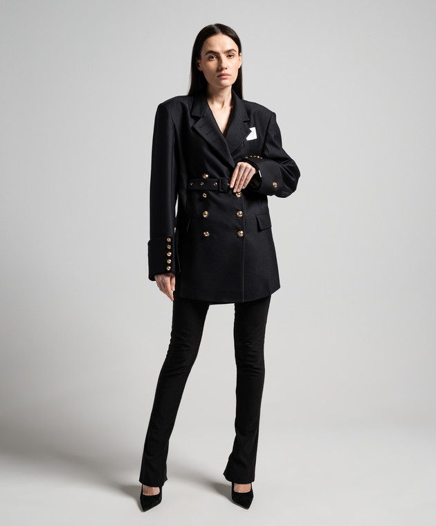 Rokh - Blue double-breasted wool and silk jacket R24SM503 - shop 