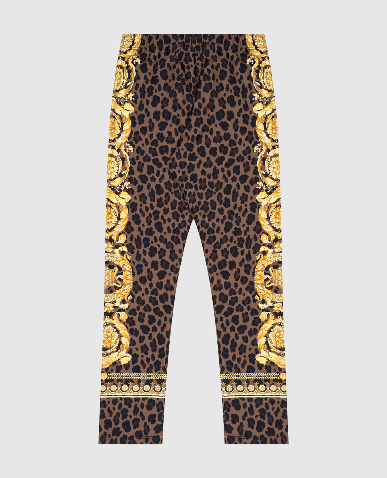 

Children's brown leggings Wild Barocco Versace