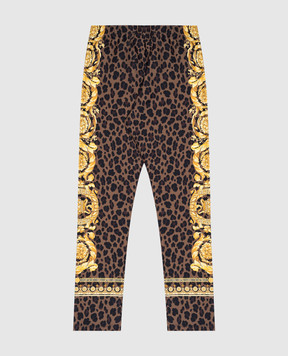 Versace Children's brown leggings Wild Barocco 10000421A125696