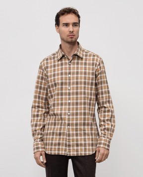 Slowear Beige checkered shirt 5XFB00G6506