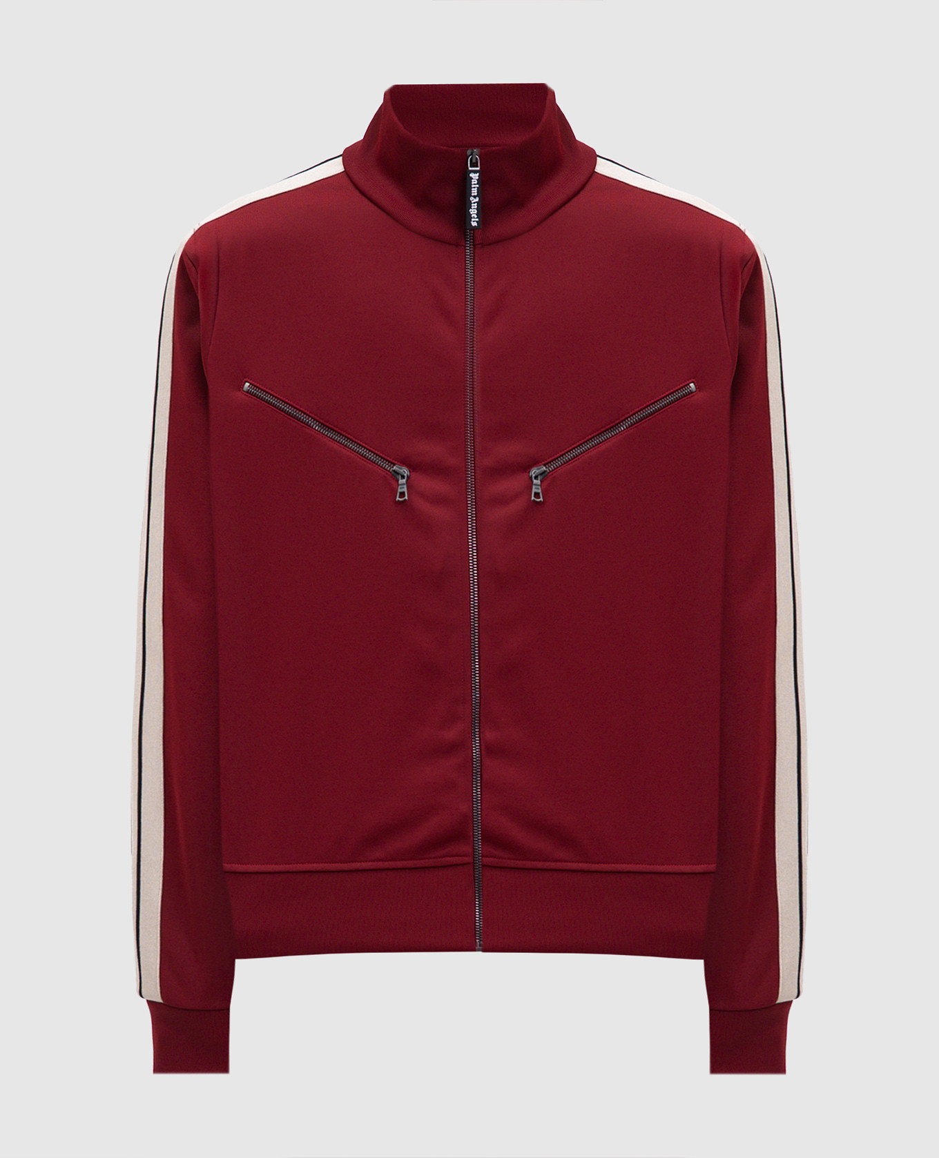 Red sports jacket with logo print