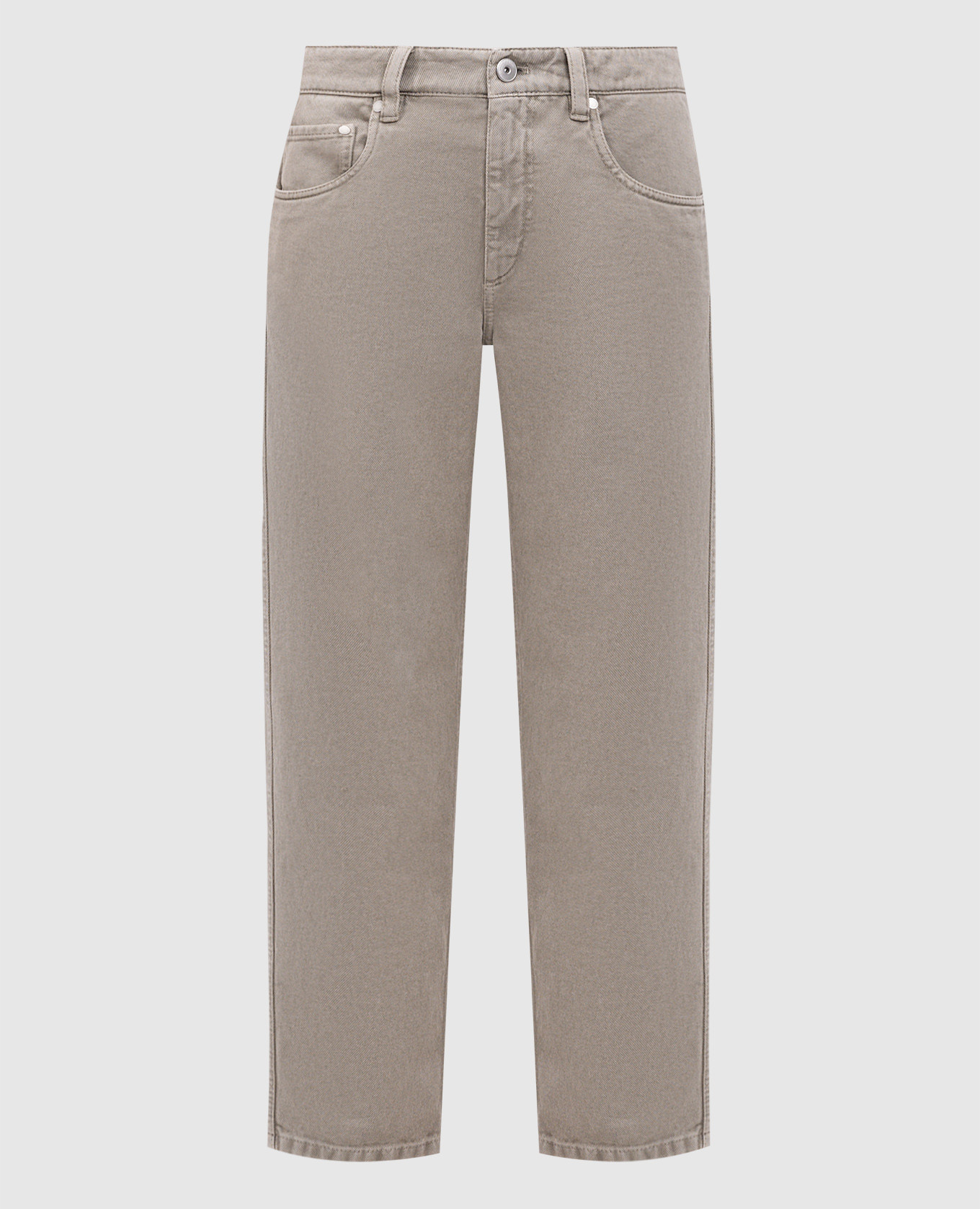 

Green jeans with logo patch Brunello Cucinelli