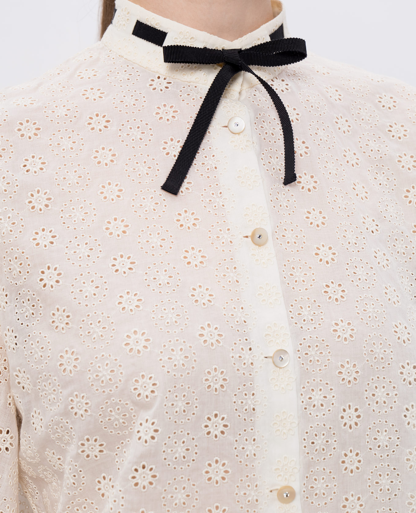 

Beige blouse with broderie embroidery Valentino