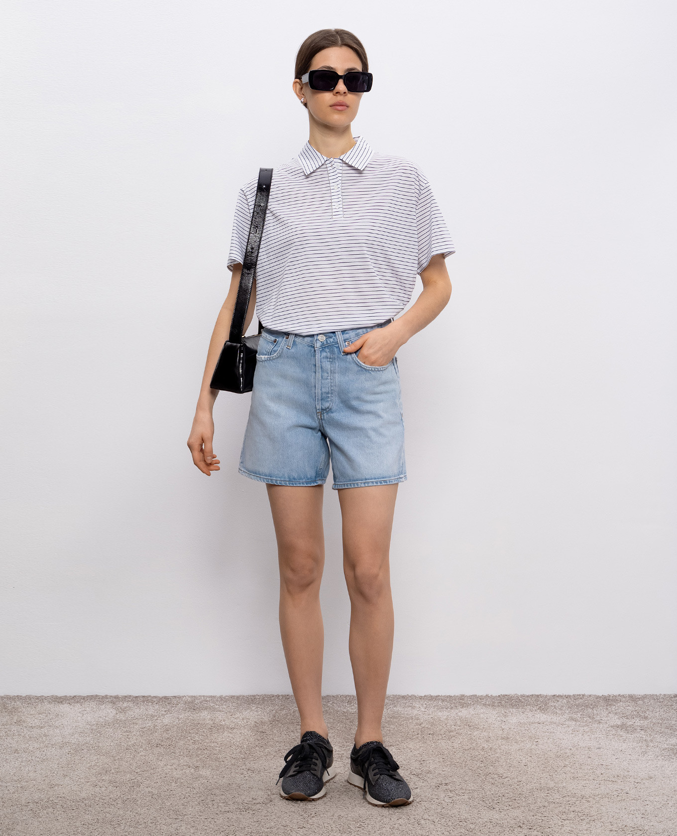 

White striped polo shirt Peserico