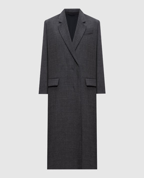 Brunello Cucinelli Gray double-breasted wool coat MD5739860