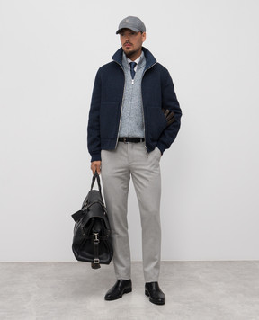 Brunello Cucinelli Blue reversible cashmere jacket MY4799802