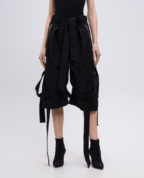 The Attico Black Bermuda shorts with logo 250WCQ00010DDD088AA