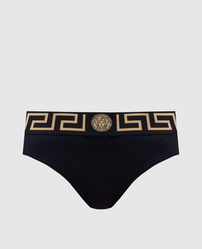 Versace Black Greca swimsuit panties ABD01093A232185