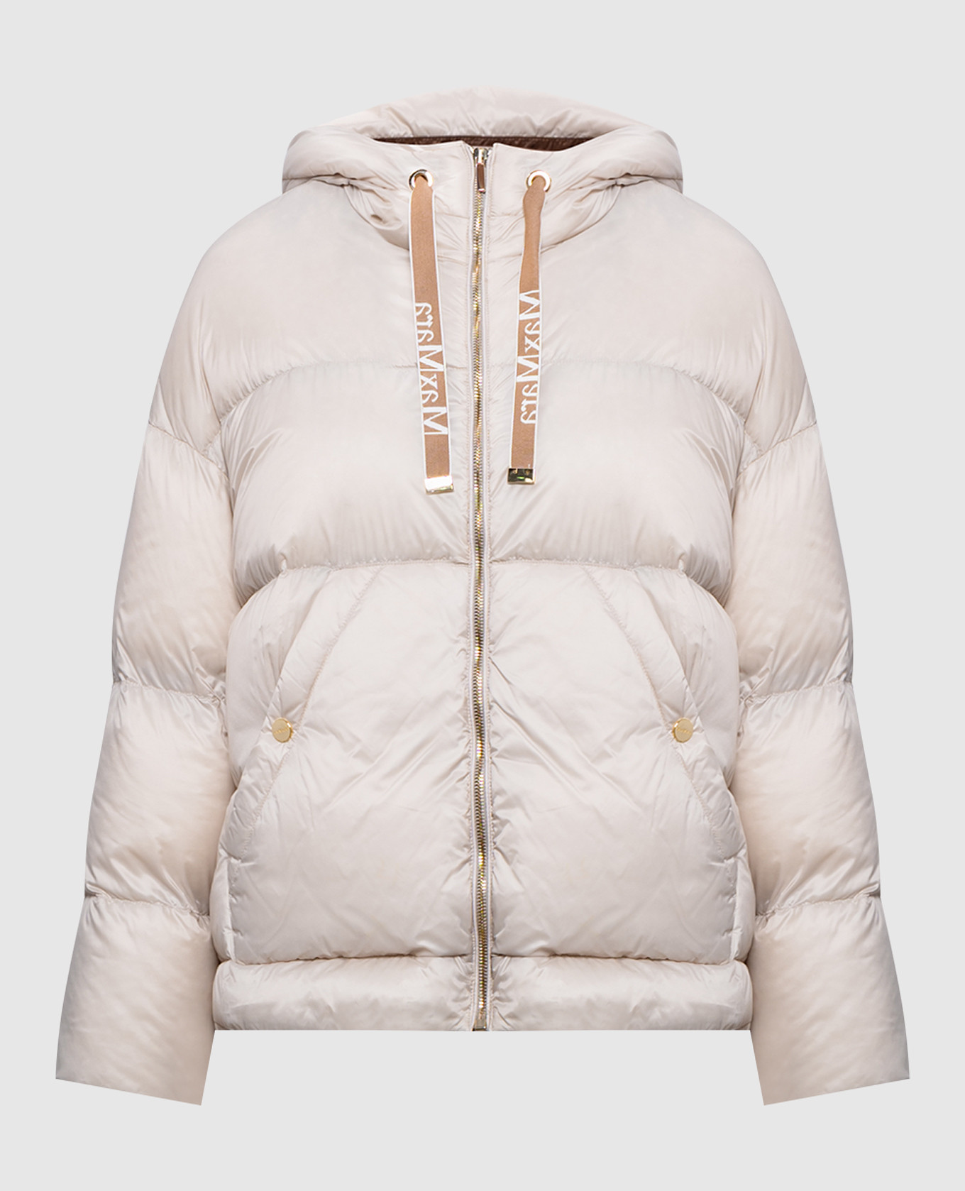 ◆MAX MARA 最新作◆Trebi ダウンジャケット/Beige◆ Max Mara - Beige quilted down jacket with logo TREBI - shop