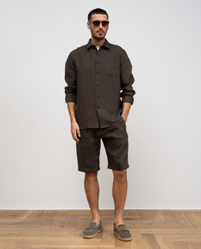 Cashmere&Whiskey Brown linen shirt 0331900195