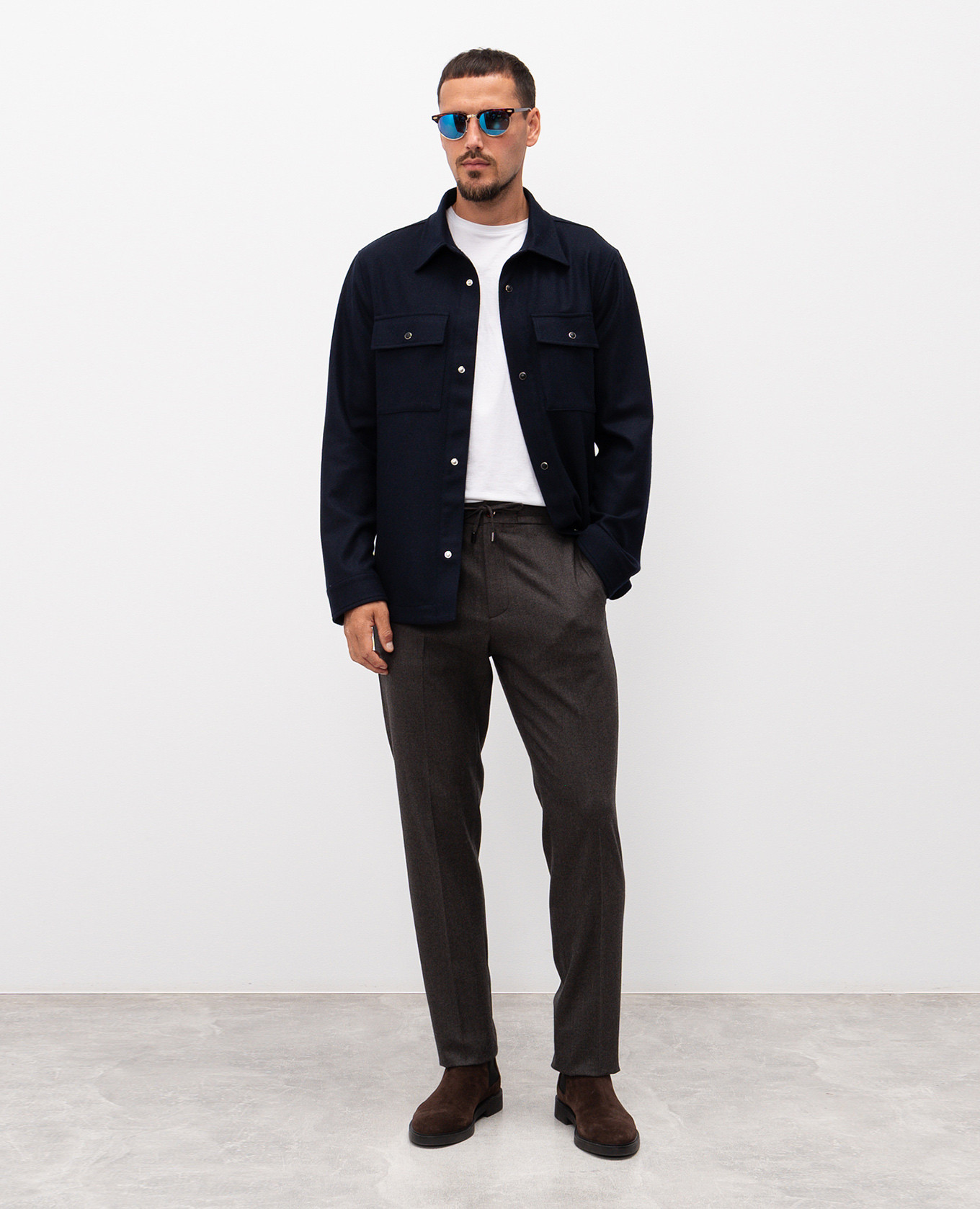 Blue wool and cashmere shirt Cashmere&Whiskey 2