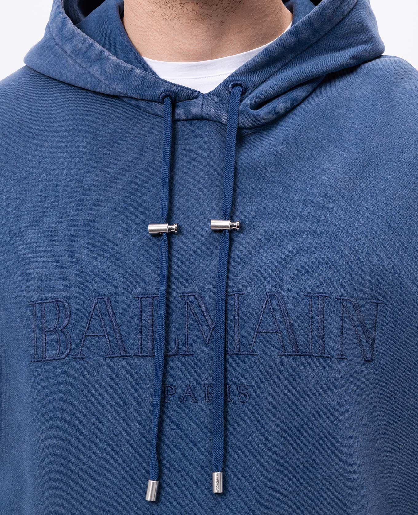 

Blue hoodie with logo embroidery Balmain