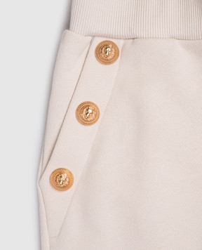 Balmain Children's beige pants with lapels BX6A40Z3183