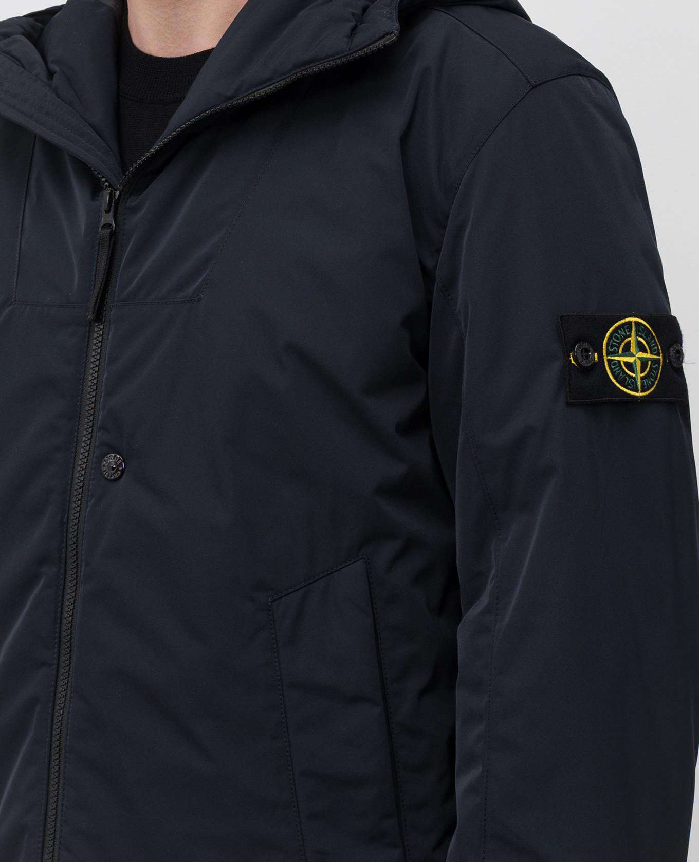 

Blue straight-cut jacket with logo Stone Island