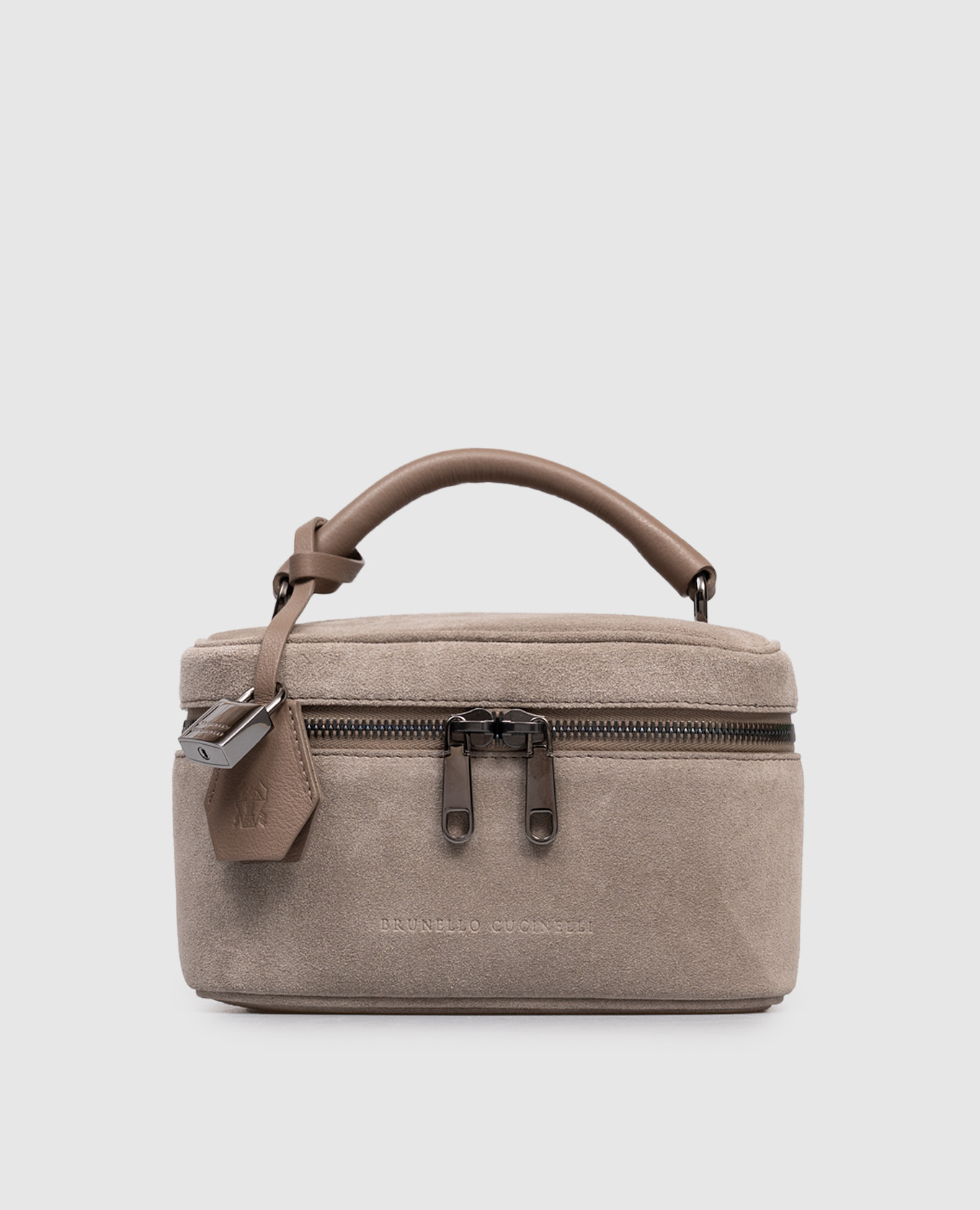

Grey suede bag with logo Brunello Cucinelli