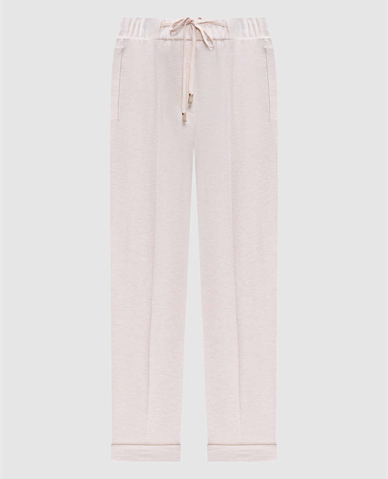 

Beige melange pants with monil chain Peserico