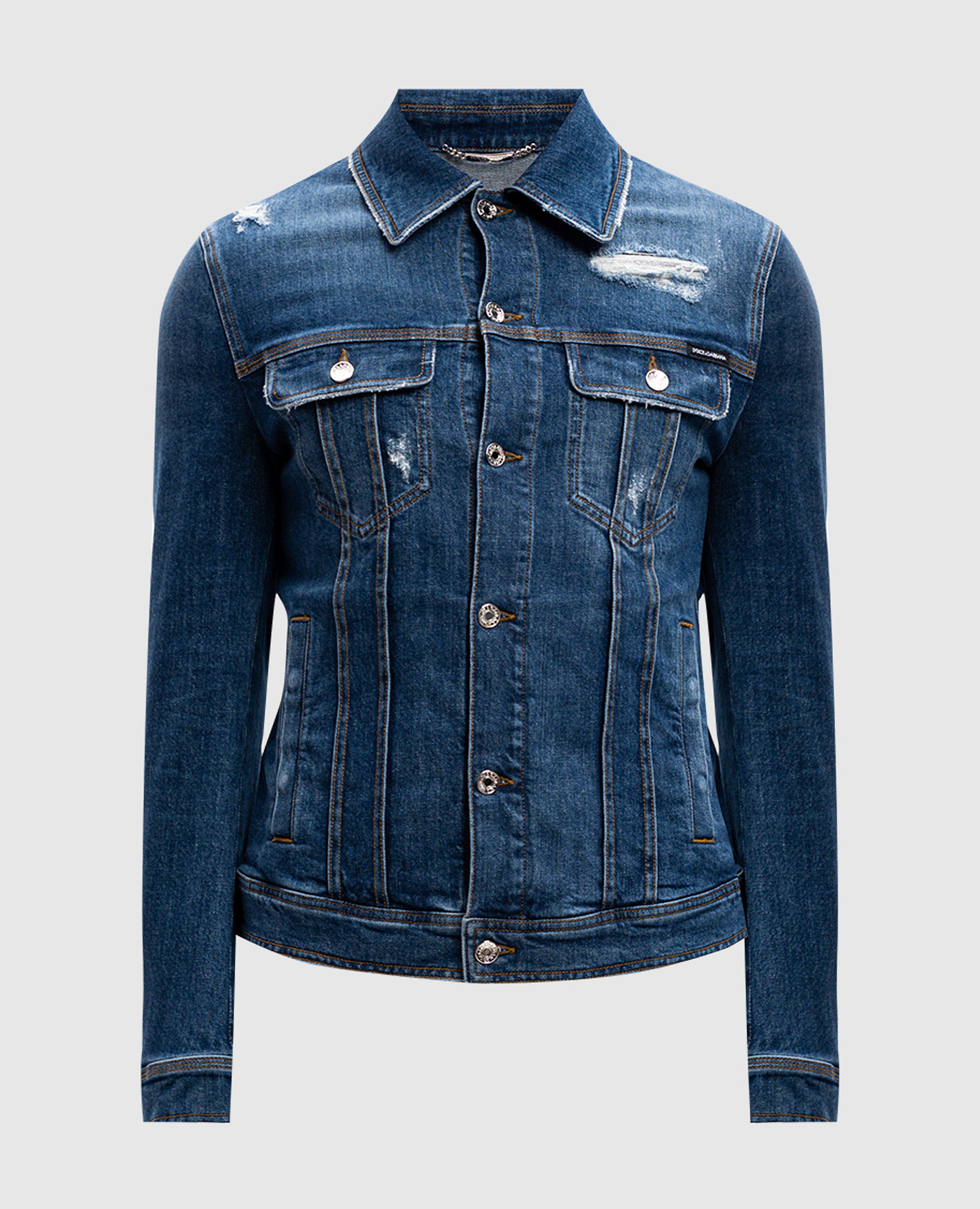 

Blue denim jacket with slits Dolce&Gabbana