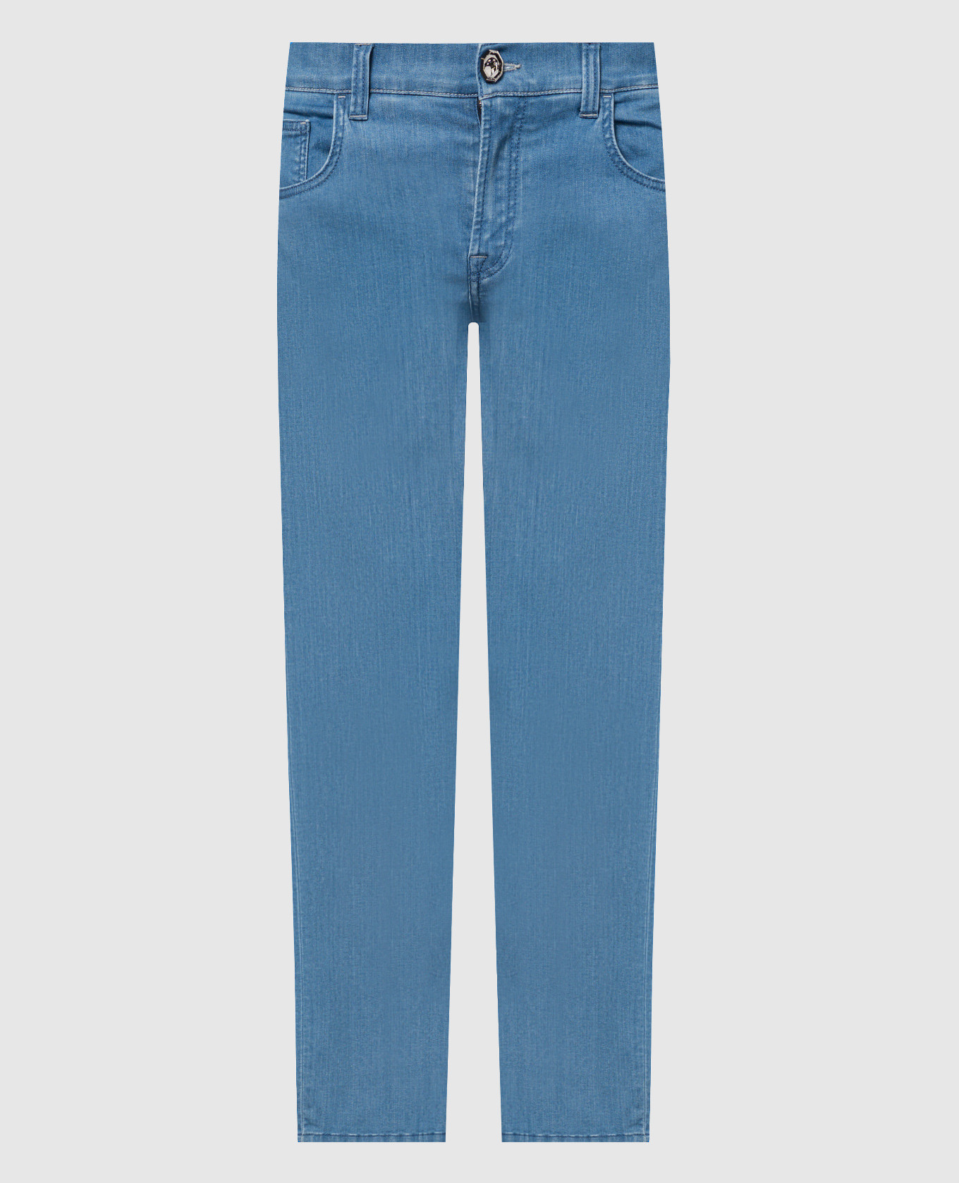 

Blue jeans with logo patch Stefano Ricci, Light blue