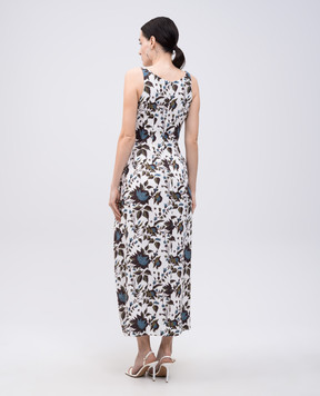 Faithfull Sanne white floral print linen midi dress FF3086LNA