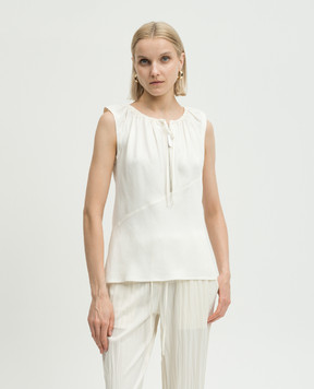 Helmut Lang White top with drape O02HW504
